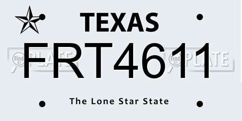 FRT4611 Texas License Plate
