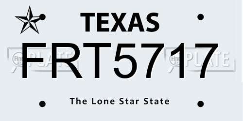 FRT5717 Texas License Plate