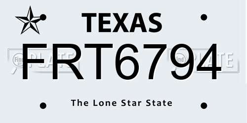 FRT6794 Texas License Plate