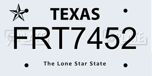 FRT7452 Texas License Plate