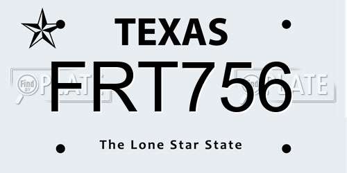 FRT756 Texas License Plate