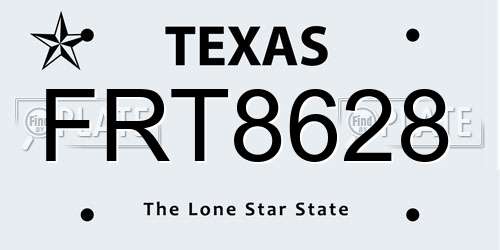 FRT8628 Texas License Plate