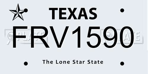 FRV1590 Texas License Plate