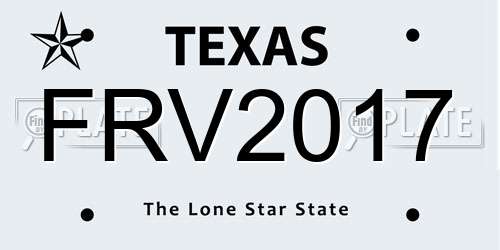 FRV2017 Texas License Plate
