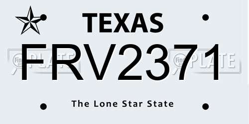 FRV2371 Texas License Plate