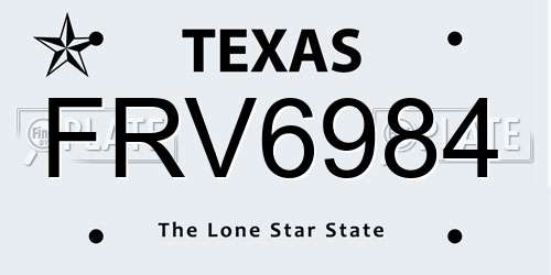 FRV6984 Texas License Plate