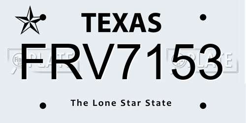 FRV7153 Texas License Plate
