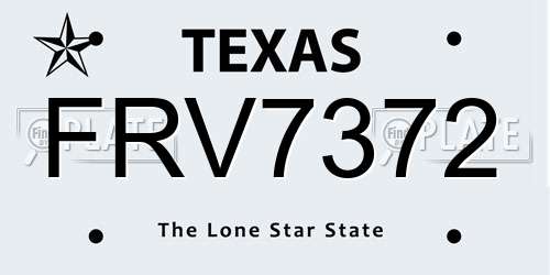 FRV7372 Texas License Plate