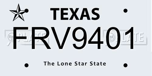 FRV9401 Texas License Plate