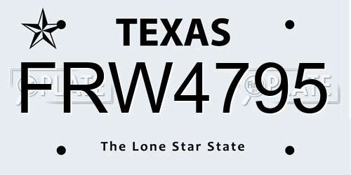 FRW4795 Texas License Plate
