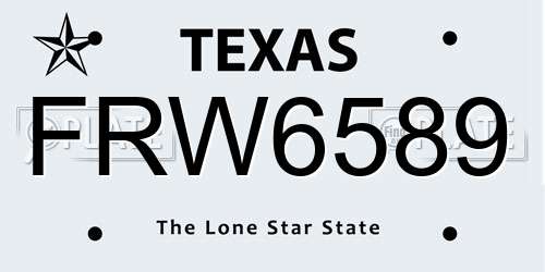 FRW6589 Texas License Plate