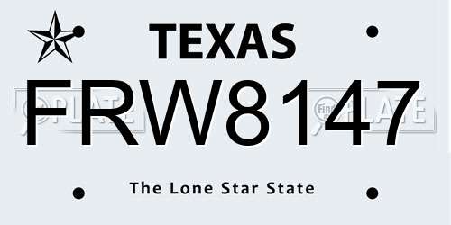 FRW8147 Texas License Plate