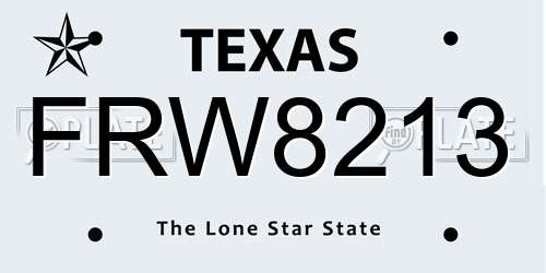 FRW8213 Texas License Plate