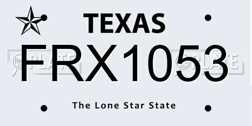 FRX1053 Texas License Plate