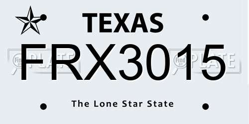 FRX3015 Texas License Plate