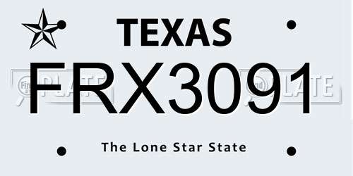 FRX3091 Texas License Plate
