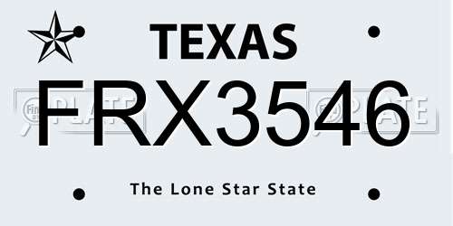 FRX3546 Texas License Plate
