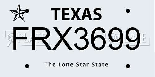 FRX3699 Texas License Plate