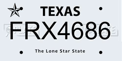 FRX4686 Texas License Plate