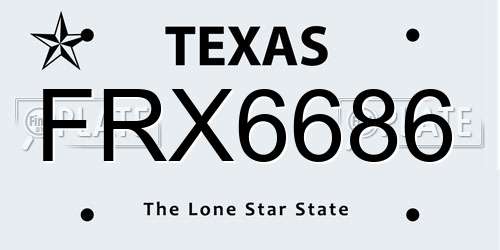 FRX6686 Texas License Plate