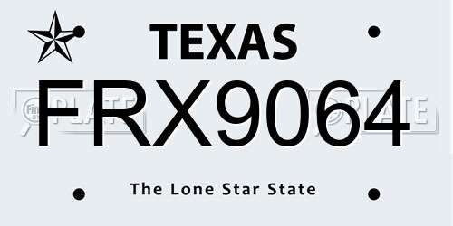 FRX9064 Texas License Plate