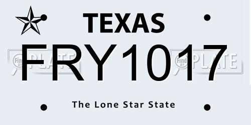 FRY1017 Texas License Plate