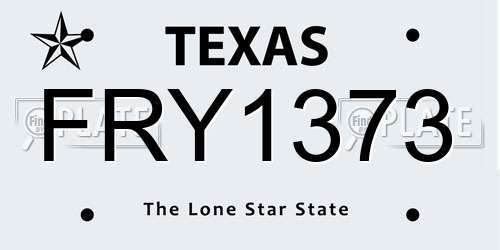 FRY1373 Texas License Plate