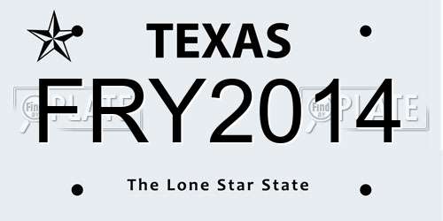 FRY2014 Texas License Plate