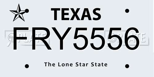 FRY5556 Texas License Plate