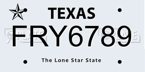 FRY6789 Texas License Plate