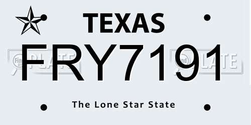 FRY7191 Texas License Plate