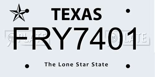 FRY7401 Texas License Plate