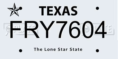 FRY7604 Texas License Plate