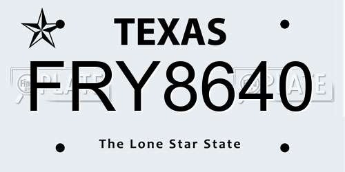 FRY8640 Texas License Plate