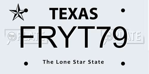 FRYT79 Texas License Plate