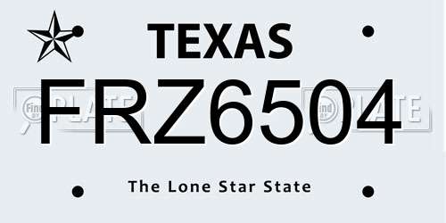 FRZ6504 Texas License Plate