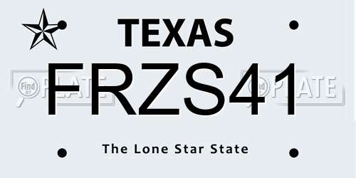FRZS41 Texas License Plate