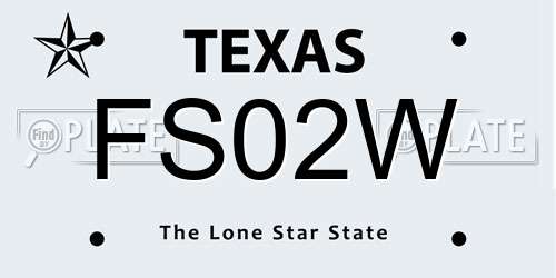 FS02W Texas License Plate