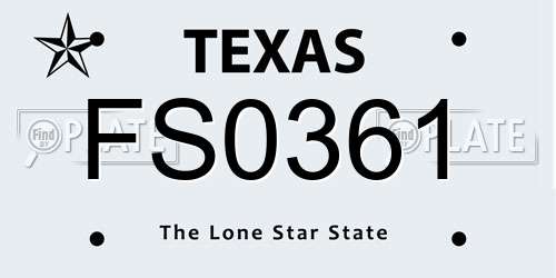 FS0361 Texas License Plate