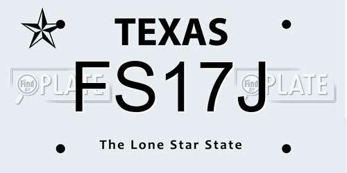FS17J Texas License Plate