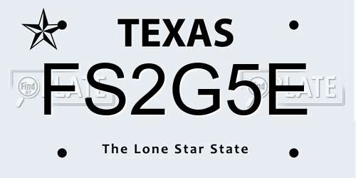FS2G5E Texas License Plate