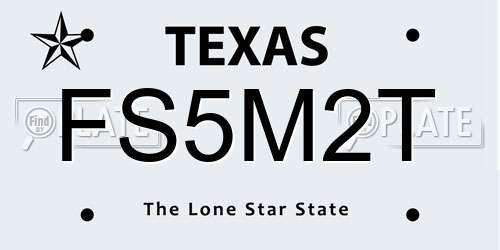 FS5M2T Texas License Plate