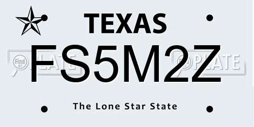 FS5M2Z Texas License Plate