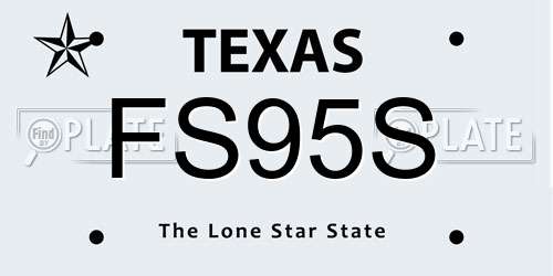 FS95S Texas License Plate
