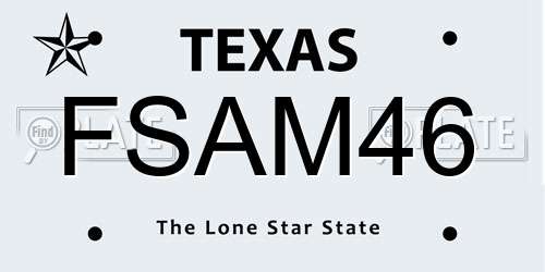 FSAM46 Texas License Plate