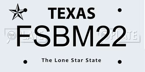 FSBM22 Texas License Plate