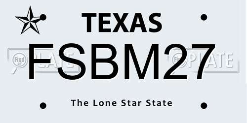FSBM27 Texas License Plate