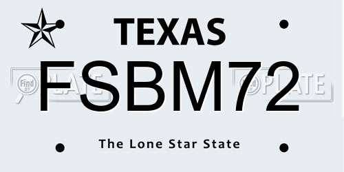 FSBM72 Texas License Plate