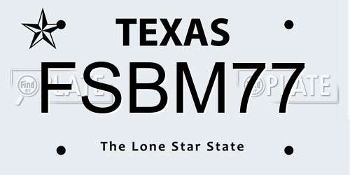 FSBM77 Texas License Plate