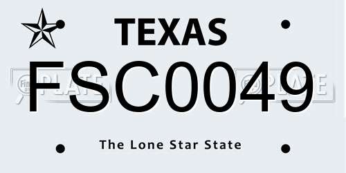 FSC0049 Texas License Plate